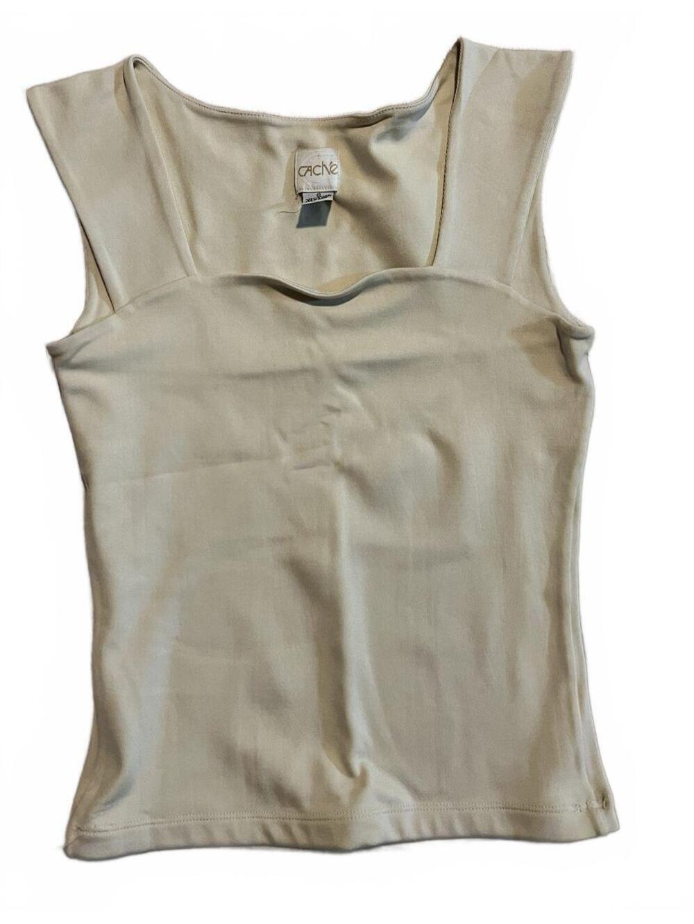 Cache Cream Nylon Lycra Sleeveless Top
